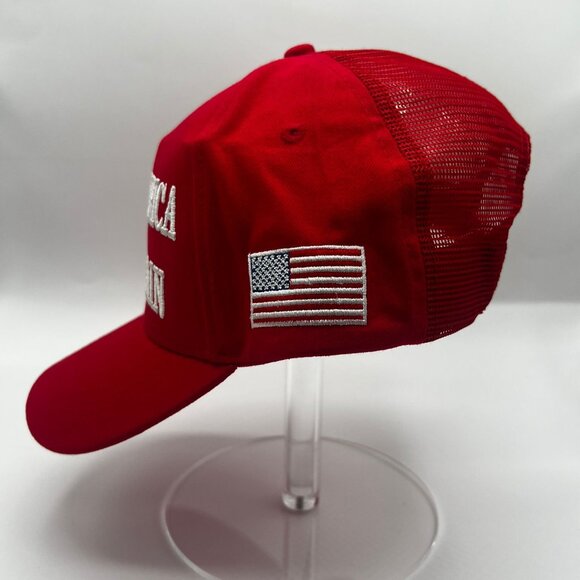 Trump MAGA Hat Make America Great Again Red Mesh Trucker Hat Snapback Cap - Picture 5 of 8